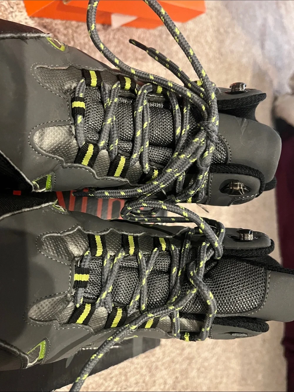 Deer Stags Gray Hiking Boot with Neon Green Accents - Boys 5